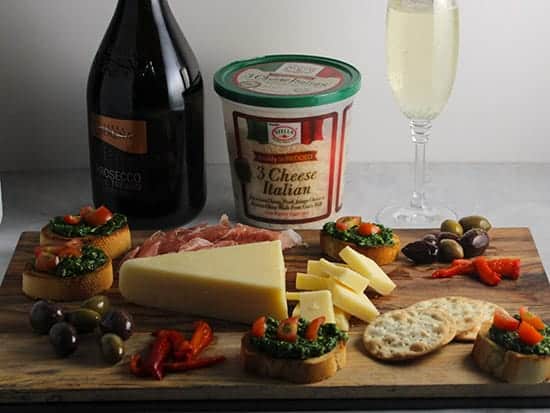 wine pairing for a holiday cheeseboard.