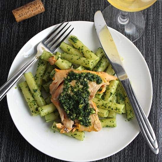 arctic char with kale pesto