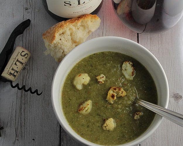 Roasted Cauliflower Kale Soup