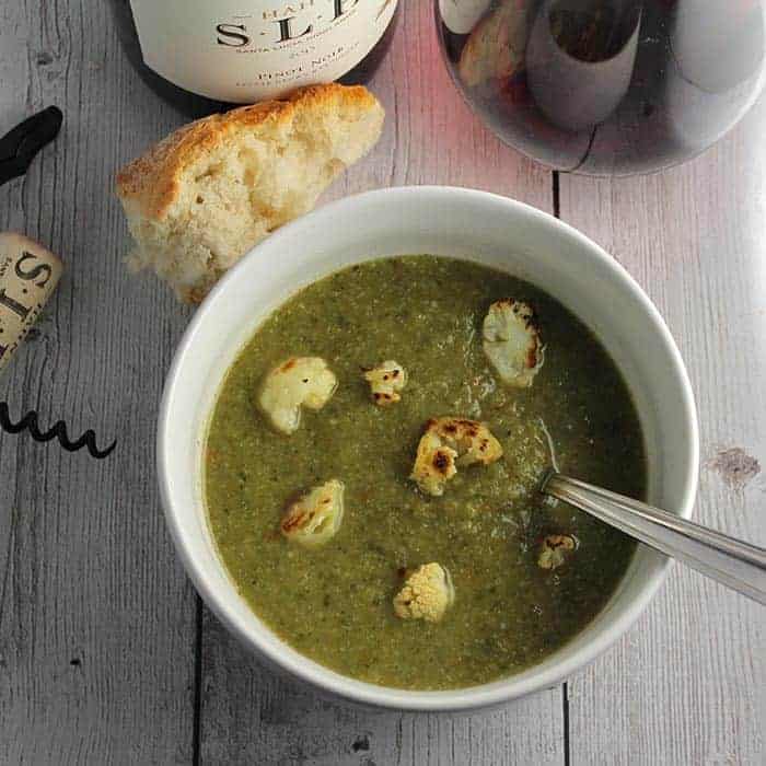 Roasted Cauliflower Kale Soup