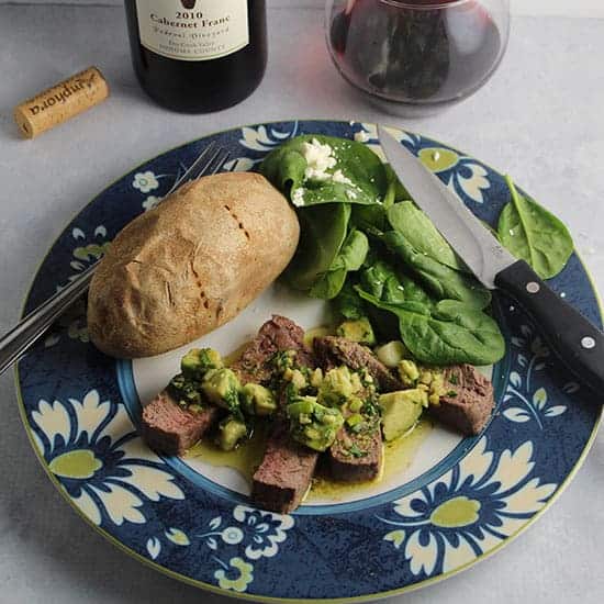 Roasted Sirloin with Avocado Sauce