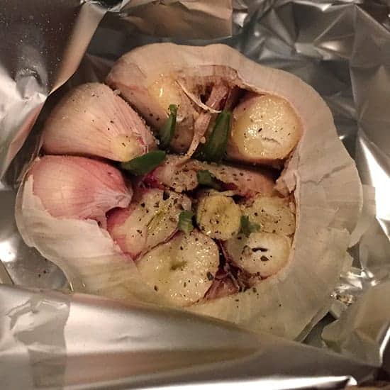 roasting garlic with rosemary