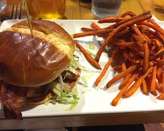 crispy chicken sandwich at Great Wolf Lodge.