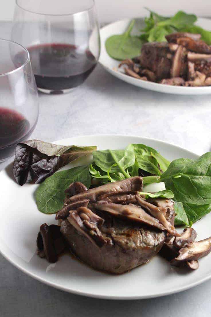 Filet Mignon with Shiitake Mushrooms recipe is an elegant yet easy meal for two. #SundaySupper