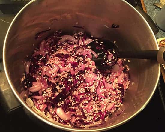 making red cabbage risotto recipe