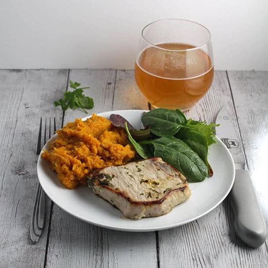 Skillet Pork Chops with Hopscape Beer.