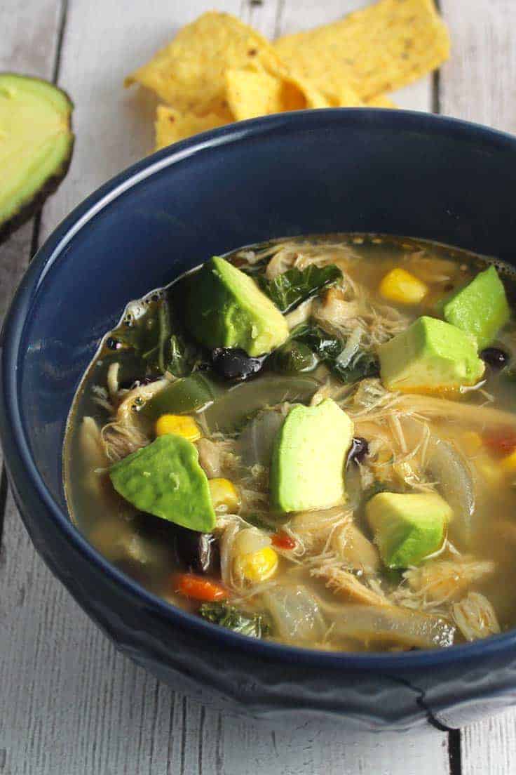 bowl of chipotle chicken black bean soup