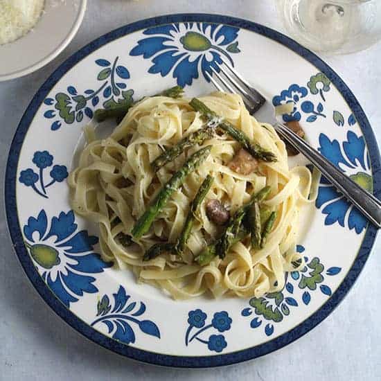 roasted asparagus fettuccine