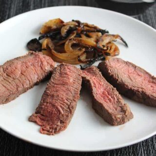 grilled steak and onions