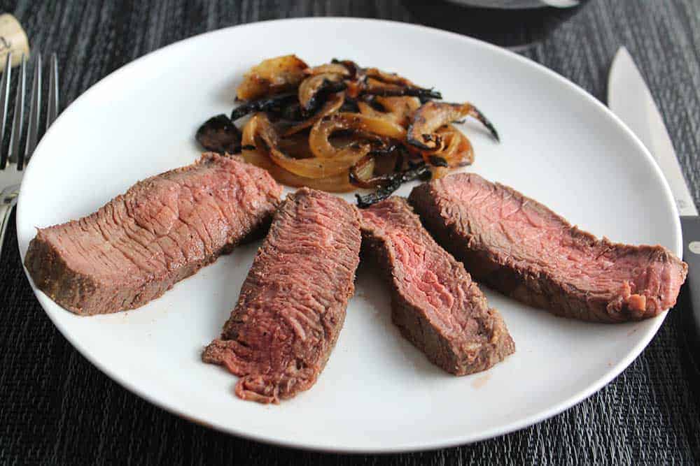 grilled steak and onions