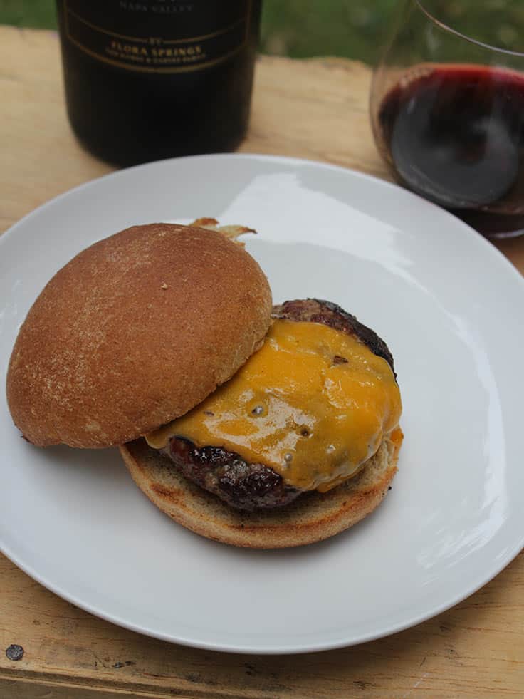 A simple burger paired with a special Cabernet can make for a wonderful summer meal!