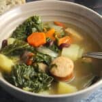 portuguese kale soup in a bowl