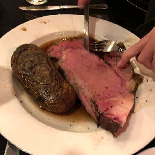 prime rib at Yarmouth House restaurant