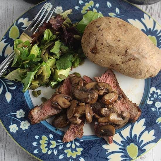 ribeye with mushrooms