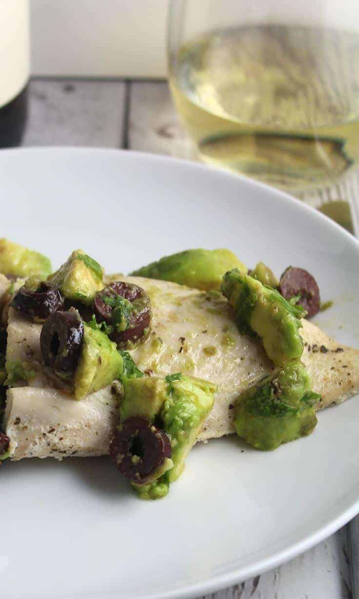 Easy Olive and Avocado Chicken recipe makes a tasty and healthy meal.