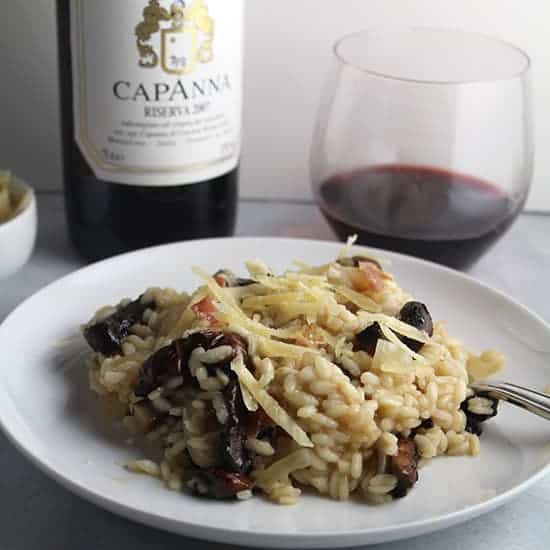 portobello mushroom risotto ready to serve. 