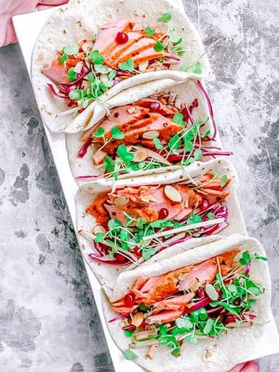 Sweet and Spicy Salmon Tacos