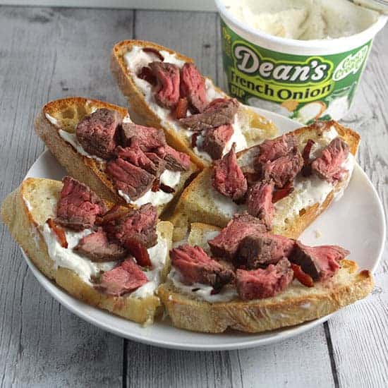 bacon and steak crostini