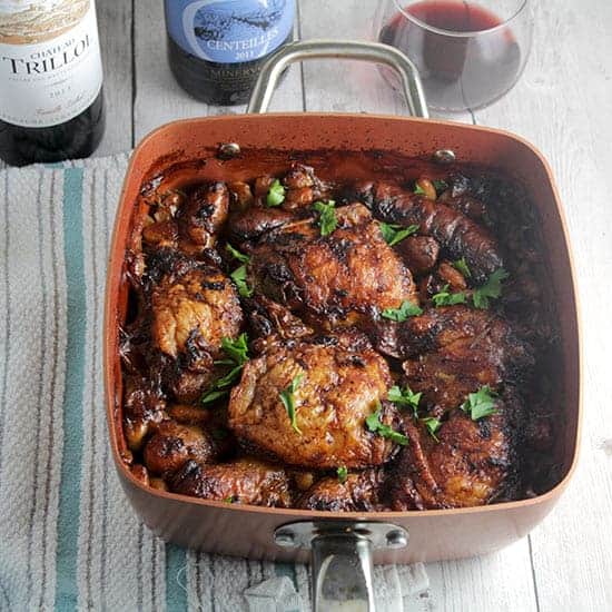 chicken cassoulet paired with wine