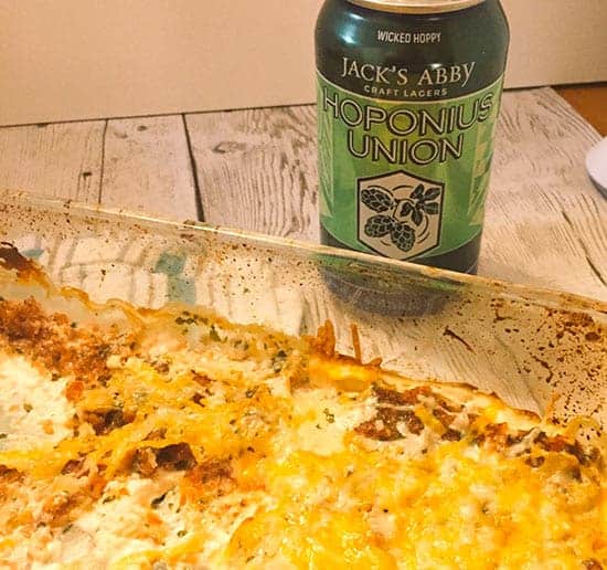 Easy Mexican Dip Paired with a Hopponius Union beer