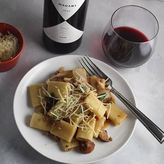 spicy Bolognese with Magari wine