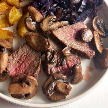 london broil steak with mushrooms