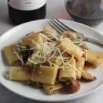 spicy bolognese pasta on a plate