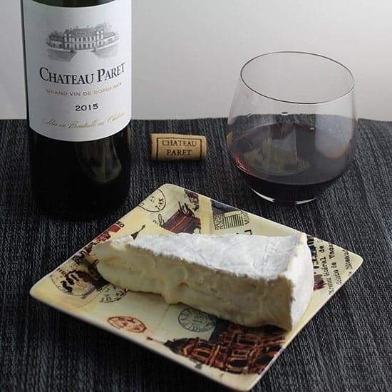 Chateau Paret paired with brie cheese.