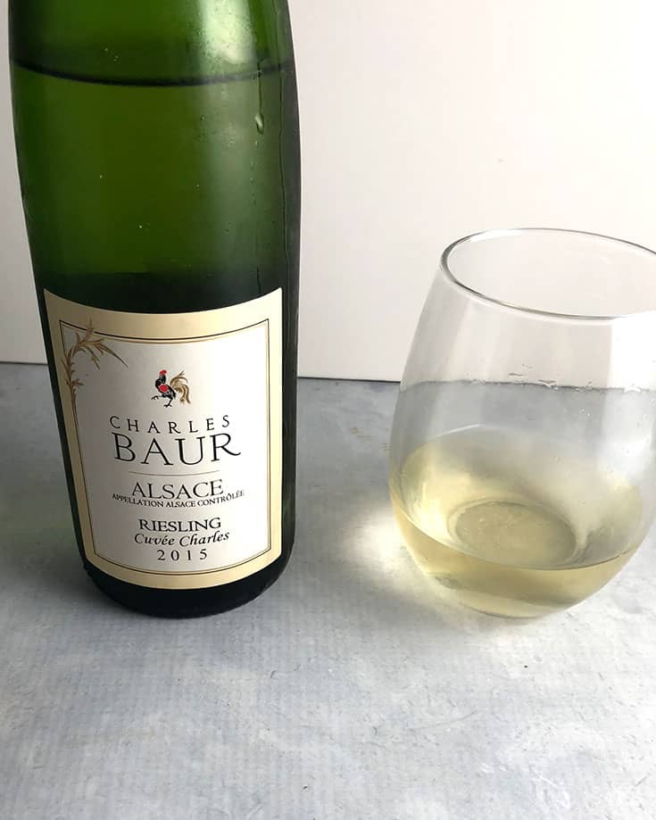 Charles Baur Riesling from Alsace is a very high quality white wine. #Riesling #wine #sponsored