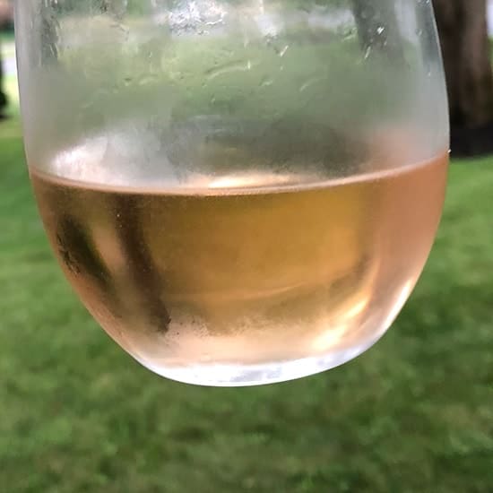 chiaretto rosé wine in a glass.