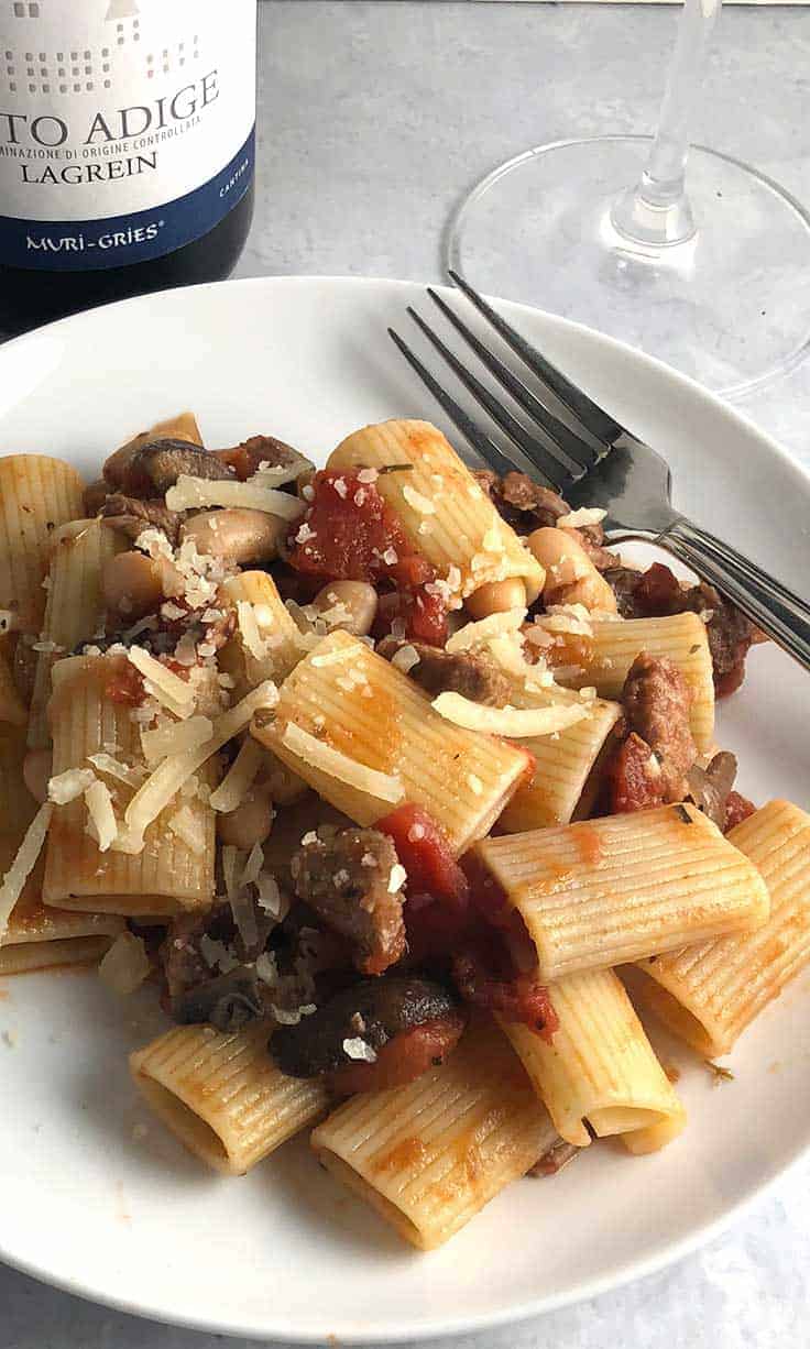 leftover steak pasta plated