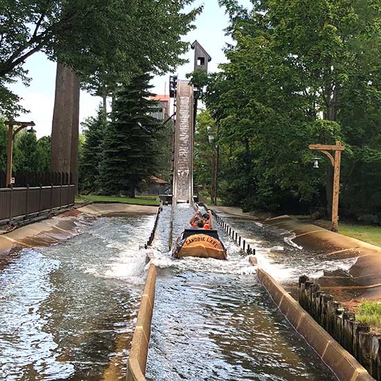 flume water ride at Canobie Lake Park.