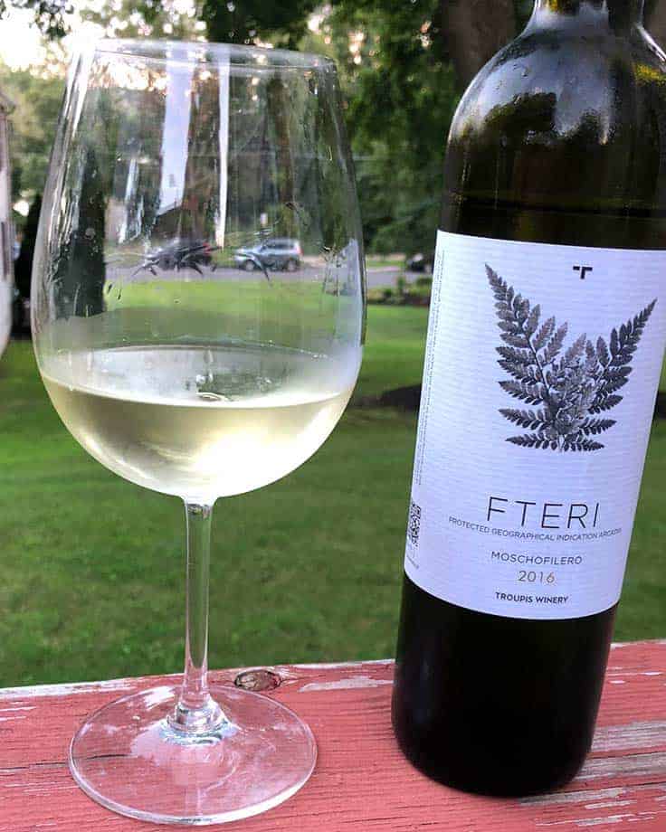 Fteri Moschofilero from Troupis Winery is a very good Greek white wine. #GreekWine #whitewine