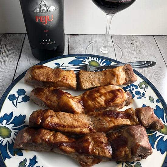 baked pork ribs paired with Peju Napa Valley Merlot