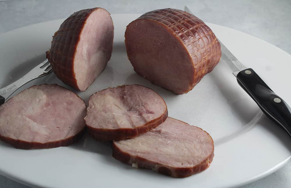 Hatfield Ham sliced on a platter.