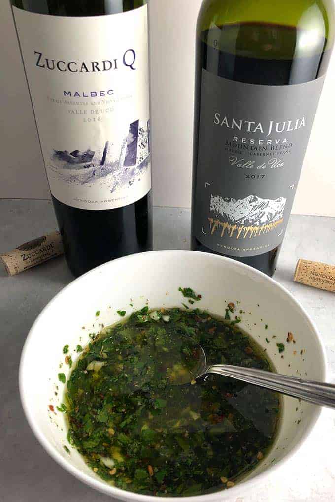 Chimichurri sauce is a natural pairing for Malbec wines from Argentina.