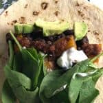 Easy black bean tacos on a plate.