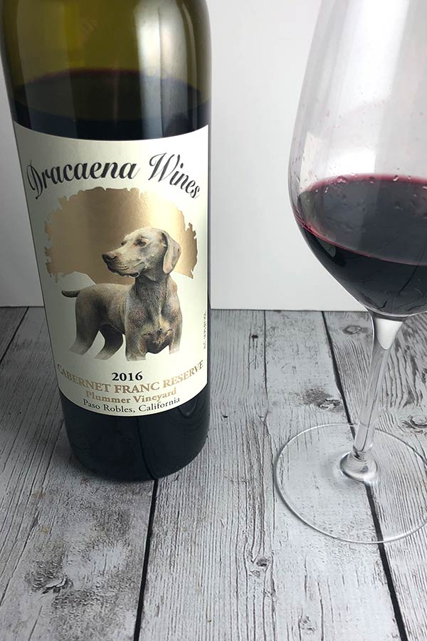 Dracaena Reserve Cabernet Franc is an excellent wine from Paso Robles, California.