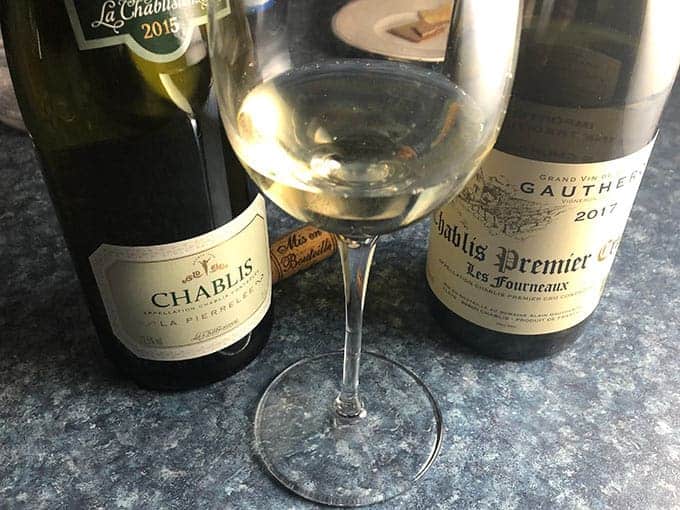 two Chablish wines with a glass of Chablis.