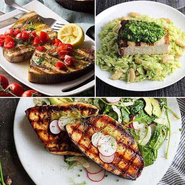 collage of swordfish recipes