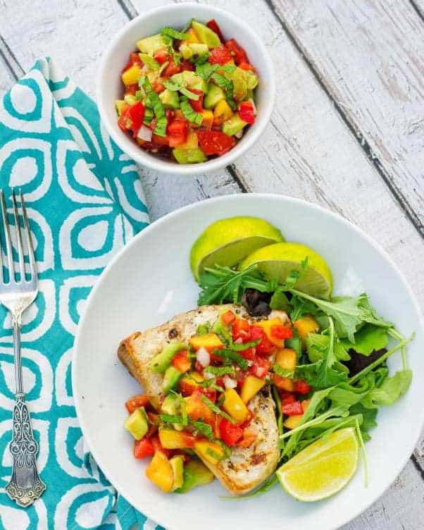 grilled swordfish with fruit salsa