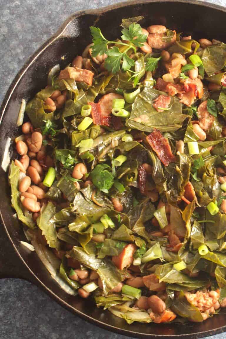 Brazilian Beans, Greens and Bacon with Sparkling Wine - Cooking Chat