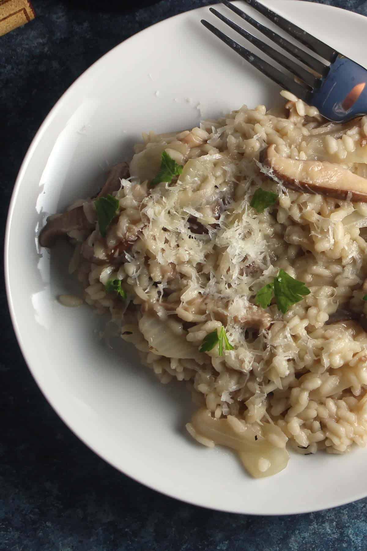 plated Mushroom Truffle Risotto