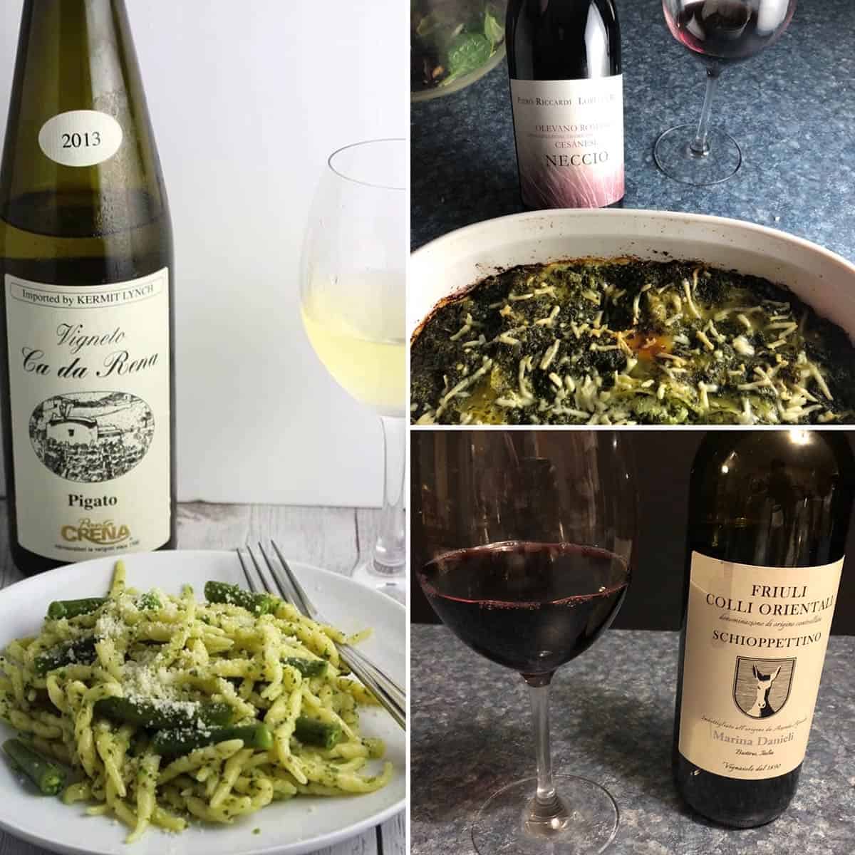 collage with different wines to try.