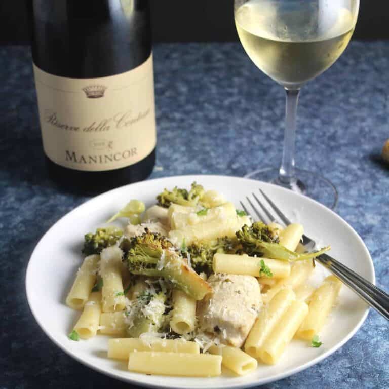Lightened Chicken Broccoli Ziti with Italian White Wine Cooking Chat