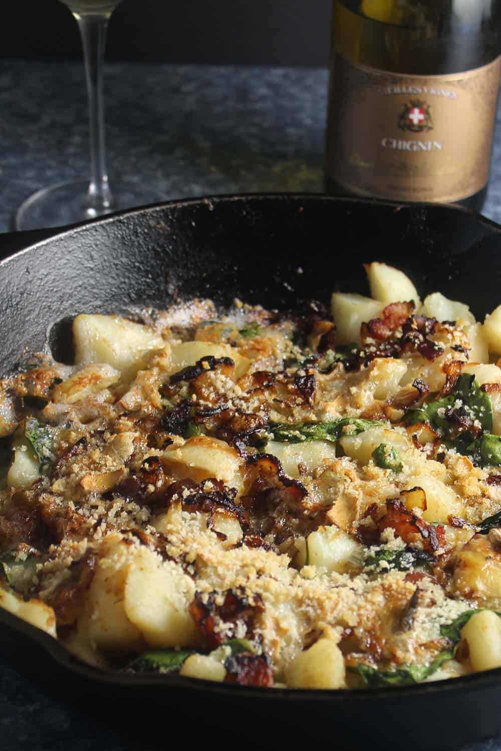 potato bacon skillet casserole with wine