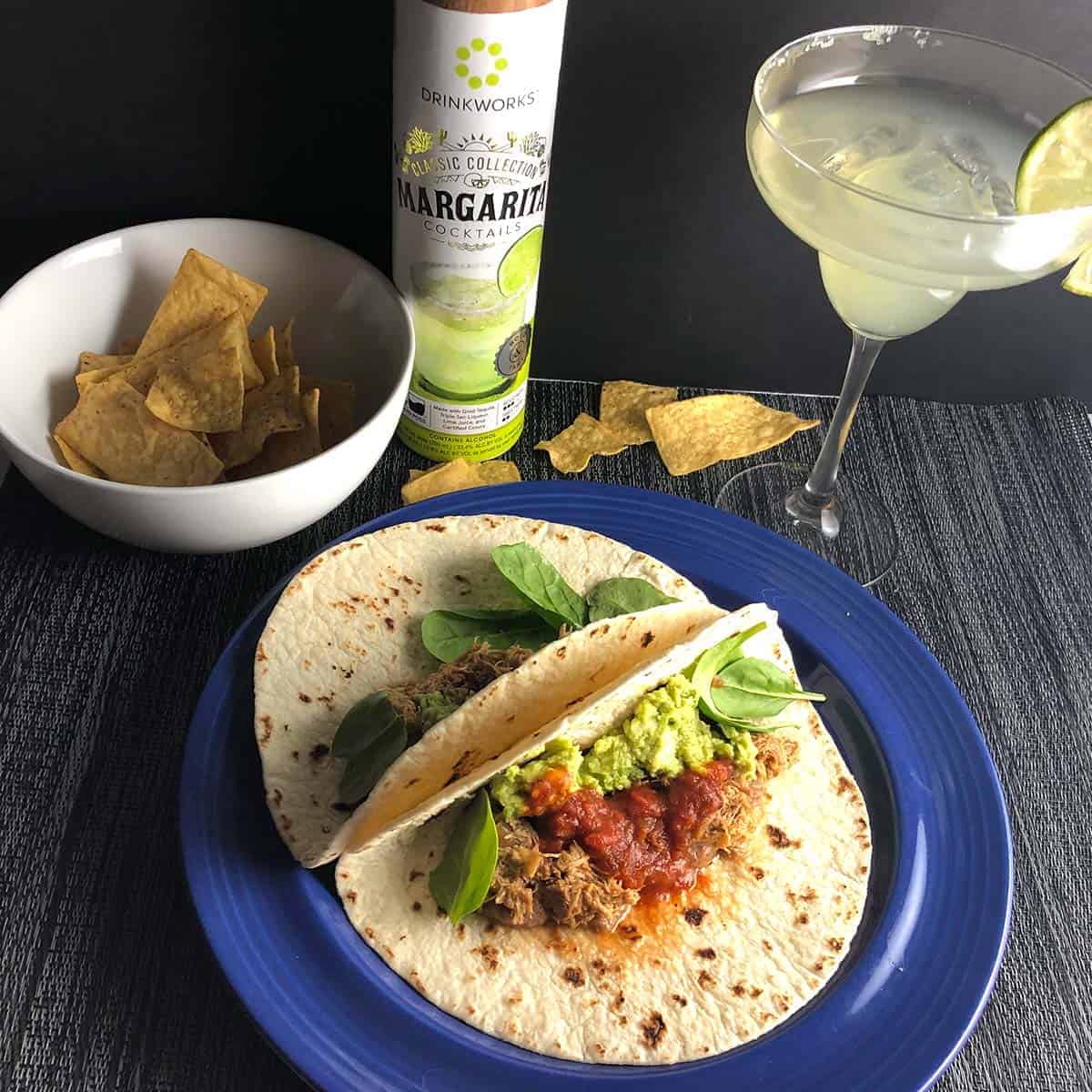 chicken tacos with margaritas