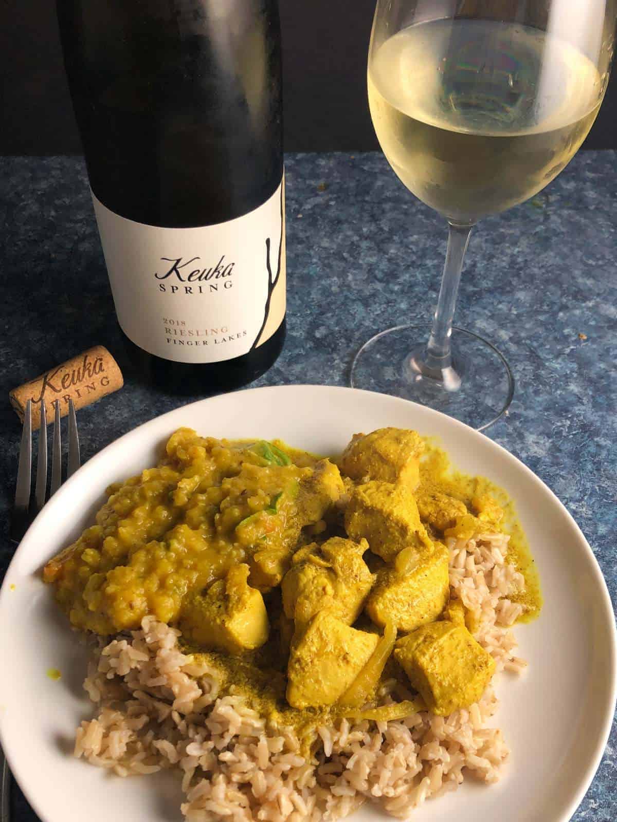 keuka spring riesling with Indian food.