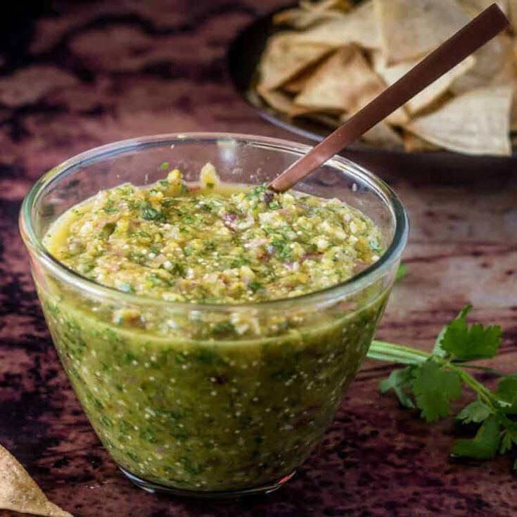 Image for Roasted Tomatillo and Hatch Green Chile Salsa (Salsa Verde)