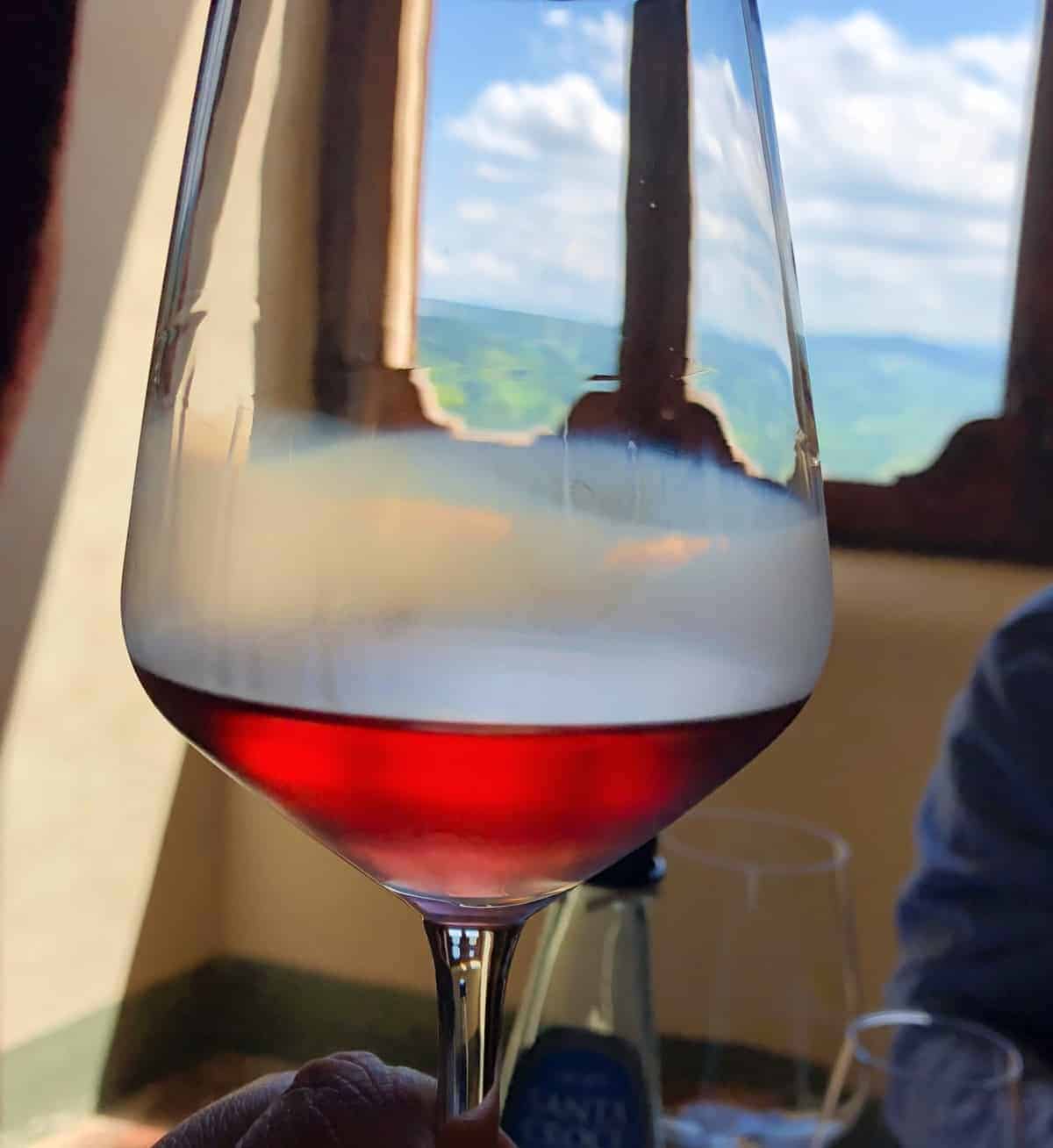 cerasuolo d'Abruzzo in a glass.